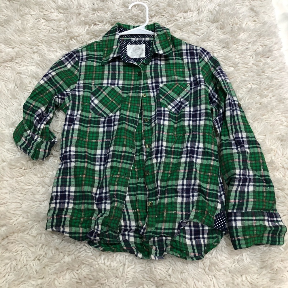 JUSTICE - Green flannel